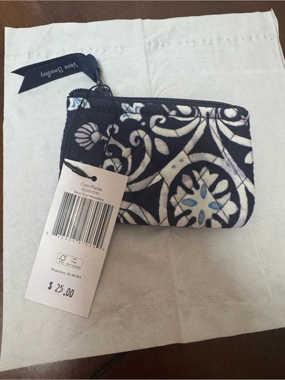 Vera Bradley Navy Coin Purse NWT